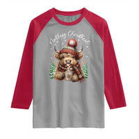 Scottish Christmas Raglan Shirt Nollaig Chridheil Gaelic Xmas Higland Cow - Wonder Print Shop