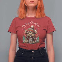 Scottish Christmas T Shirt For Women Nollaig Chridheil Gaelic Xmas Higland Cow - Wonder Print Shop