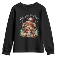 Scottish Christmas Youth Sweatshirt Nollaig Chridheil Gaelic Xmas Higland Cow - Wonder Print Shop