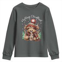 Scottish Christmas Youth Sweatshirt Nollaig Chridheil Gaelic Xmas Higland Cow - Wonder Print Shop