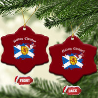 Scottish Christmas Ceramic Ornament Nollaig Chridheil Gaelic Xmas Scotland Lion Rampant - Wonder Print Shop