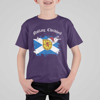 Scottish Christmas T Shirt For Kid Nollaig Chridheil Gaelic Xmas Scotland Lion Rampant - Wonder Print Shop