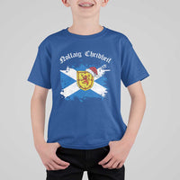 Scottish Christmas T Shirt For Kid Nollaig Chridheil Gaelic Xmas Scotland Lion Rampant - Wonder Print Shop