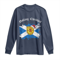 Scottish Christmas Long Sleeve Shirt Nollaig Chridheil Gaelic Xmas Scotland Lion Rampant - Wonder Print Shop