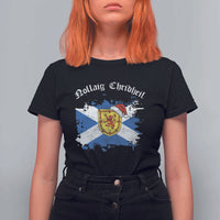 Scottish Christmas T Shirt For Women Nollaig Chridheil Gaelic Xmas Scotland Lion Rampant - Wonder Print Shop