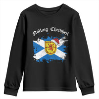 Scottish Christmas Youth Sweatshirt Nollaig Chridheil Gaelic Xmas Scotland Lion Rampant - Wonder Print Shop