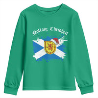 Scottish Christmas Youth Sweatshirt Nollaig Chridheil Gaelic Xmas Scotland Lion Rampant - Wonder Print Shop