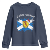 Scottish Christmas Youth Sweatshirt Nollaig Chridheil Gaelic Xmas Scotland Lion Rampant - Wonder Print Shop