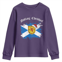 Scottish Christmas Youth Sweatshirt Nollaig Chridheil Gaelic Xmas Scotland Lion Rampant - Wonder Print Shop