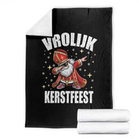 Dutch Christmas Throw Blanket Vrolijk Kerstfeest Dabiing Sinterklaas Santa - Wonder Print Shop