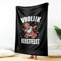 Dutch Christmas Throw Blanket Vrolijk Kerstfeest Dabiing Sinterklaas Santa - Wonder Print Shop