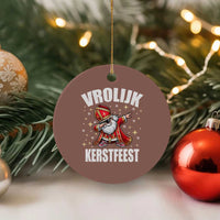 Dutch Christmas Ceramic Ornament Vrolijk Kerstfeest Dabiing Sinterklaas Santa - Wonder Print Shop