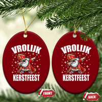 Dutch Christmas Ceramic Ornament Vrolijk Kerstfeest Dabiing Sinterklaas Santa - Wonder Print Shop