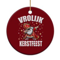 Dutch Christmas Ceramic Ornament Vrolijk Kerstfeest Dabiing Sinterklaas Santa - Wonder Print Shop