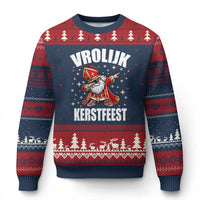 Dutch Xmas Ugly Christmas Sweater Vrolijk Kerstfeest Dabiing Sinterklaas Santa - Wonder Print Shop