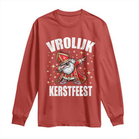 Dutch Christmas Long Sleeve Shirt Vrolijk Kerstfeest Dabiing Sinterklaas Santa - Wonder Print Shop