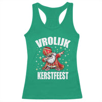 Dutch Christmas Racerback Tank Top Vrolijk Kerstfeest Dabiing Sinterklaas Santa - Wonder Print Shop