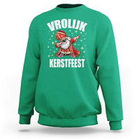 Dutch Christmas Sweatshirt Vrolijk Kerstfeest Dabiing Sinterklaas Santa - Wonder Print Shop