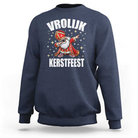 Dutch Christmas Sweatshirt Vrolijk Kerstfeest Dabiing Sinterklaas Santa - Wonder Print Shop