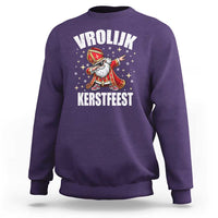 Dutch Christmas Sweatshirt Vrolijk Kerstfeest Dabiing Sinterklaas Santa - Wonder Print Shop