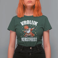 Dutch Christmas T Shirt For Women Vrolijk Kerstfeest Dabiing Sinterklaas Santa - Wonder Print Shop