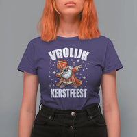 Dutch Christmas T Shirt For Women Vrolijk Kerstfeest Dabiing Sinterklaas Santa - Wonder Print Shop