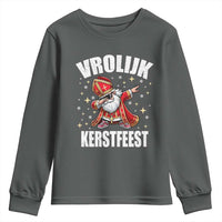Dutch Christmas Youth Sweatshirt Vrolijk Kerstfeest Dabiing Sinterklaas Santa - Wonder Print Shop