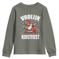 Dutch Christmas Youth Sweatshirt Vrolijk Kerstfeest Dabiing Sinterklaas Santa - Wonder Print Shop