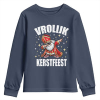 Dutch Christmas Youth Sweatshirt Vrolijk Kerstfeest Dabiing Sinterklaas Santa - Wonder Print Shop
