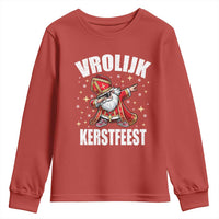 Dutch Christmas Youth Sweatshirt Vrolijk Kerstfeest Dabiing Sinterklaas Santa - Wonder Print Shop