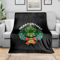 Funny Christmas RPG Throw Blanket Merry Critmas D20 RPG Gamer Dice Gaming Xmas - Wonder Print Shop