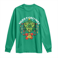 Funny Christmas RPG Long Sleeve Shirt Merry Critmas D20 RPG Gamer Dice Gaming Xmas - Wonder Print Shop