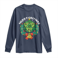 Funny Christmas RPG Long Sleeve Shirt Merry Critmas D20 RPG Gamer Dice Gaming Xmas - Wonder Print Shop