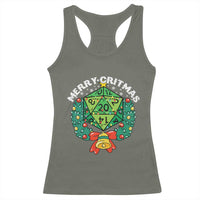 Funny Christmas RPG Racerback Tank Top Merry Critmas D20 RPG Gamer Dice Gaming Xmas - Wonder Print Shop