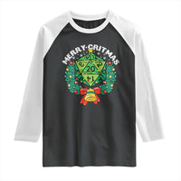 Funny Christmas RPG Raglan Shirt Merry Critmas D20 RPG Gamer Dice Gaming Xmas - Wonder Print Shop
