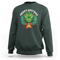 Funny Christmas RPG Sweatshirt Merry Critmas D20 RPG Gamer Dice Gaming Xmas - Wonder Print Shop
