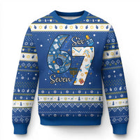 Funny 67 Chanukah Hanukkah Ugly Sweater Menorah Dreidel Six Seven Meme - Wonder Print Shop