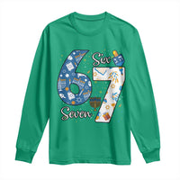 Funny 67 Hanukkah Long Sleeve Shirt Chanukah Menorah Dreidel Six Seven Meme - Wonder Print Shop