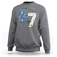 Funny 67 Hanukkah Sweatshirt Chanukah Menorah Dreidel Six Seven Meme - Wonder Print Shop