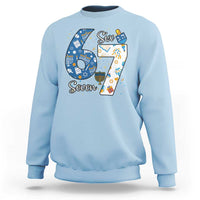 Funny 67 Hanukkah Sweatshirt Chanukah Menorah Dreidel Six Seven Meme - Wonder Print Shop