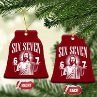 Funny Jesus 67 Ceramic Ornament God Six Seven Meme Religious Christian - Wonder Print Shop