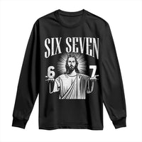 Funny Jesus 67 Long Sleeve Shirt God Six Seven Meme Religious Christian - Wonder Print Shop
