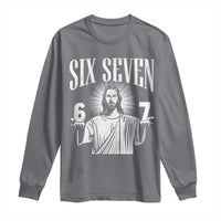 Funny Jesus 67 Long Sleeve Shirt God Six Seven Meme Religious Christian - Wonder Print Shop