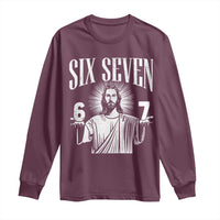 Funny Jesus 67 Long Sleeve Shirt God Six Seven Meme Religious Christian - Wonder Print Shop