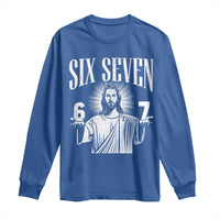 Funny Jesus 67 Long Sleeve Shirt God Six Seven Meme Religious Christian - Wonder Print Shop