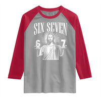 Funny Jesus 67 Raglan Shirt God Six Seven Meme Religious Christian - Wonder Print Shop