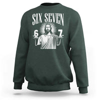 Funny Jesus 67 Sweatshirt God Six Seven Meme Religious Christian - Wonder Print Shop