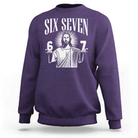 Funny Jesus 67 Sweatshirt God Six Seven Meme Religious Christian - Wonder Print Shop