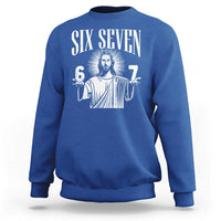 Funny Jesus 67 Sweatshirt God Six Seven Meme Religious Christian - Wonder Print Shop