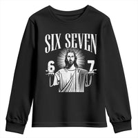 Funny Jesus 67 Youth Sweatshirt God Six Seven Meme Religious Christian - Wonder Print Shop